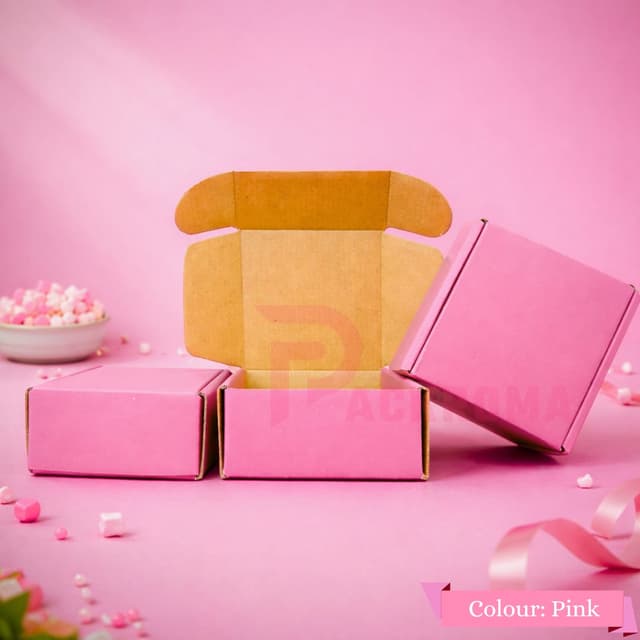 Premium 4"×4"×2" Pink Jewelry Box –Die-Cut Elegant Gift Packaging Box (4/4/2)