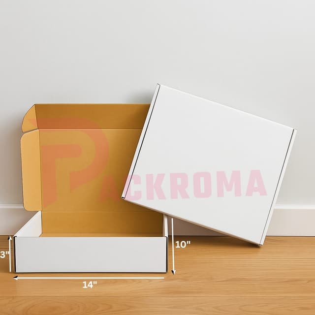 14"×10"×3" Die-Cut Box – White Packaging Box (14/10/3)