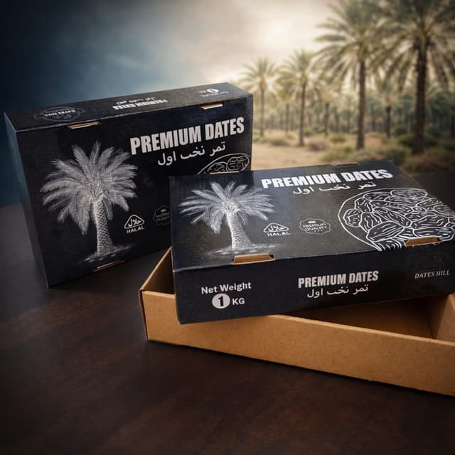 1 KG Dates Box – Printed Carton Packaging Box for Dates