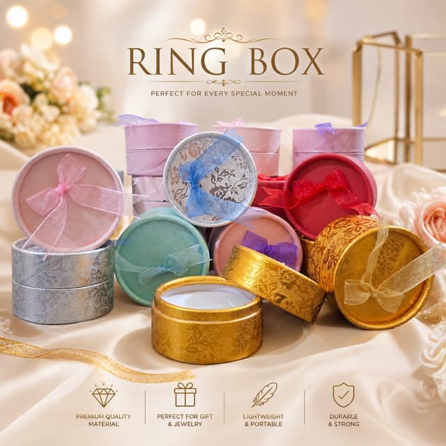Round Ring Box (6 Color Set) – Readymade Jewelry Packaging Box