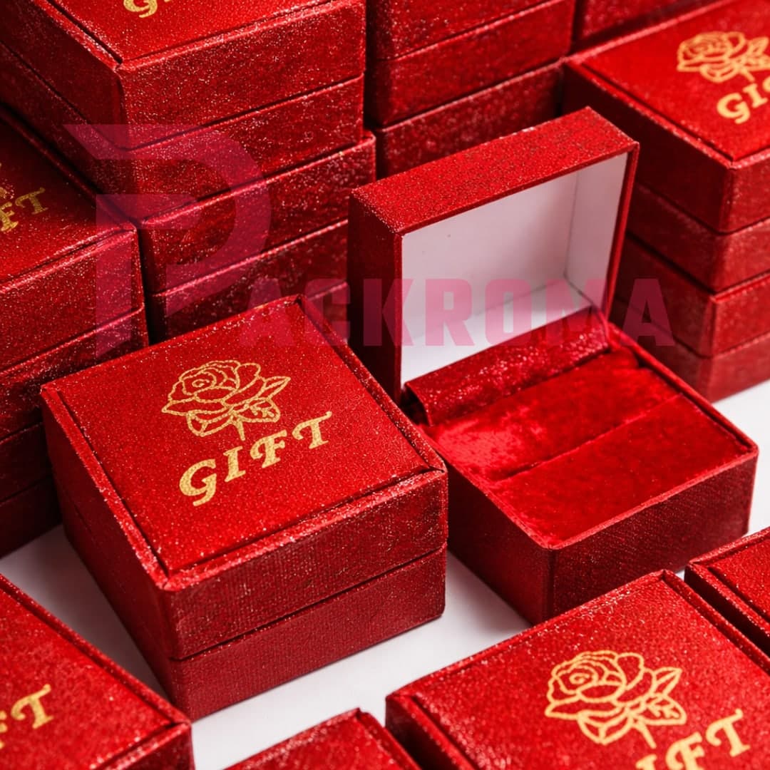 Red Ring Box 2"×2"×1.5" – Readymade Jewelry Packaging Box thumbnail 2