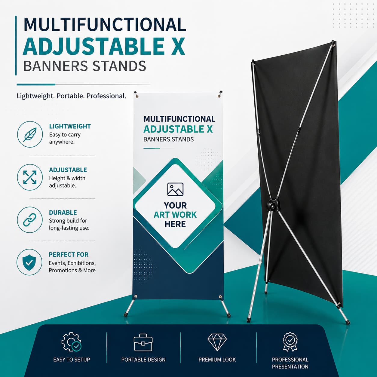 Customized X Banner Stand 60"x24" | 4 Color Print Promotional Display Banner thumbnail 4