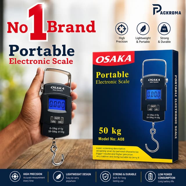 OSAKA Portable Electronic Hanging Scale 50KG (Model A08) – Digital Luggage & Weight Scale Bangladesh