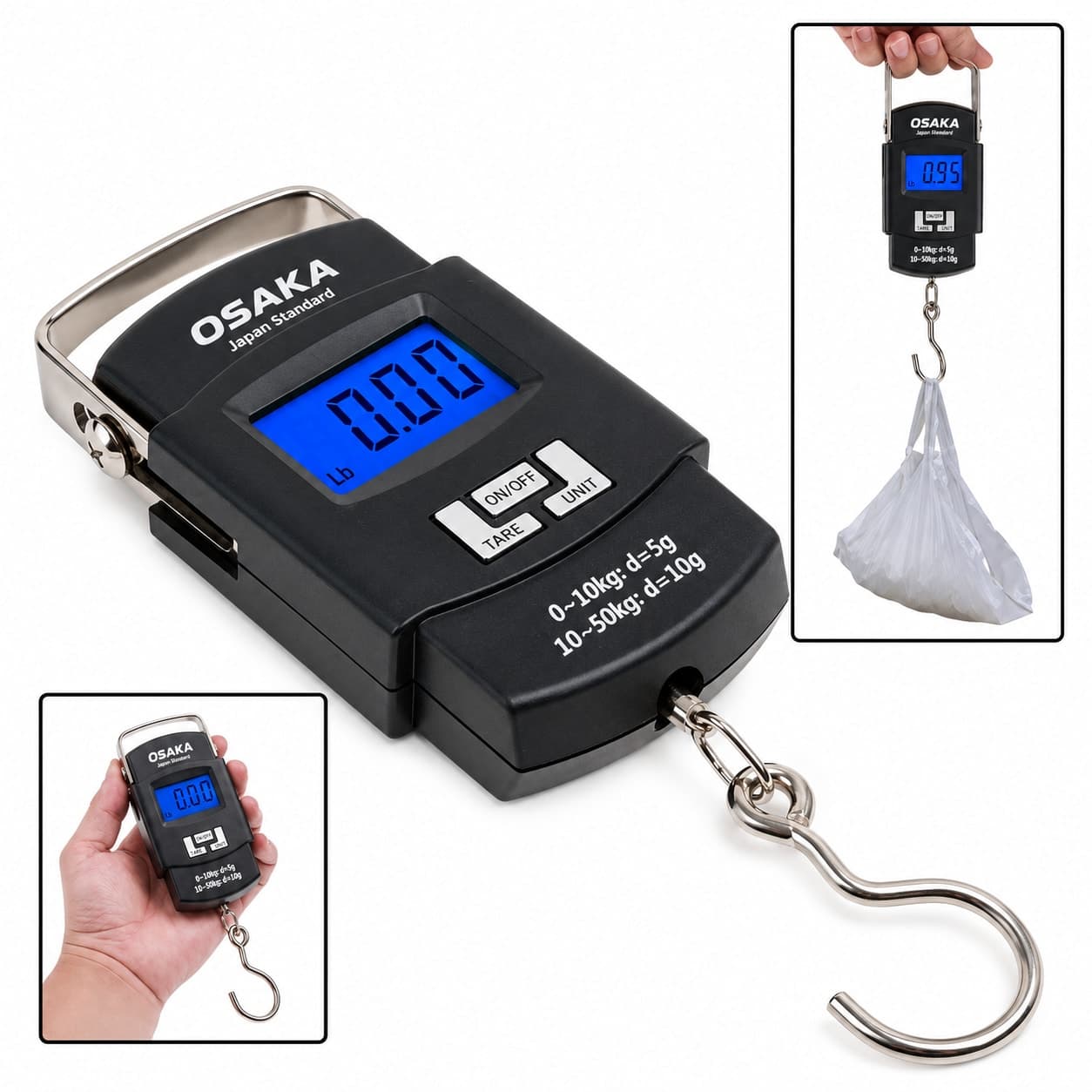 OSAKA Portable Electronic Hanging Scale 50KG (Model A08) – Digital Luggage & Weight Scale Bangladesh thumbnail 4