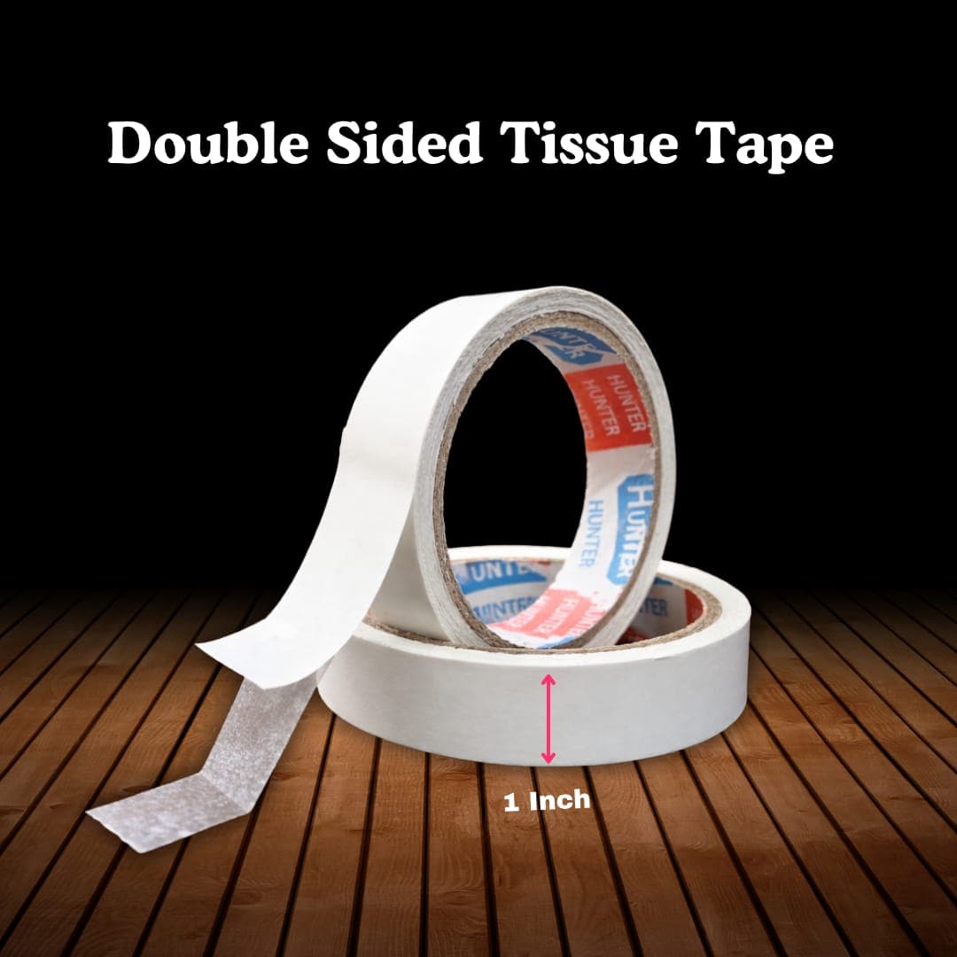 1 Inch Double Sided Tissue Tape 50 Meter – Strong Adhesive Mounting Tape