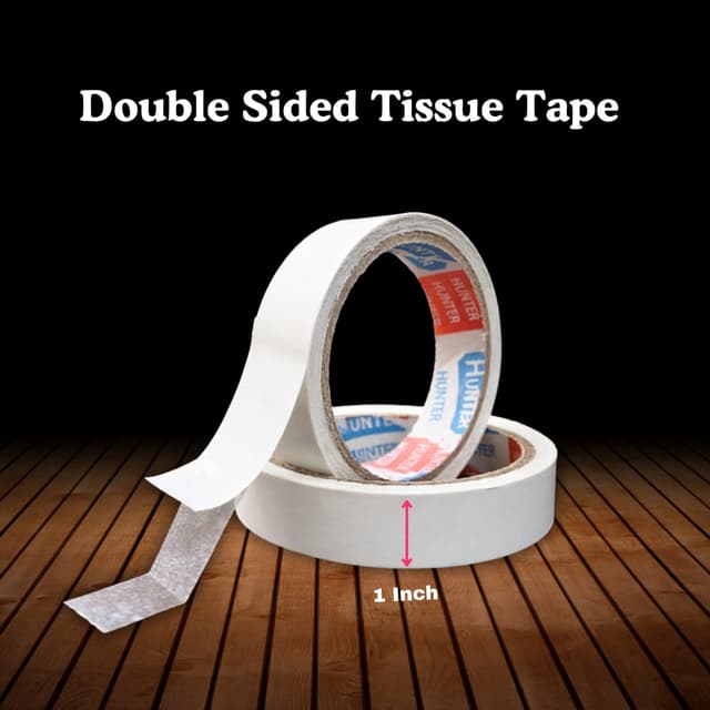 1 Inch Double Sided Tissue Tape 50 Meter – Strong Adhesive Mounting Tape