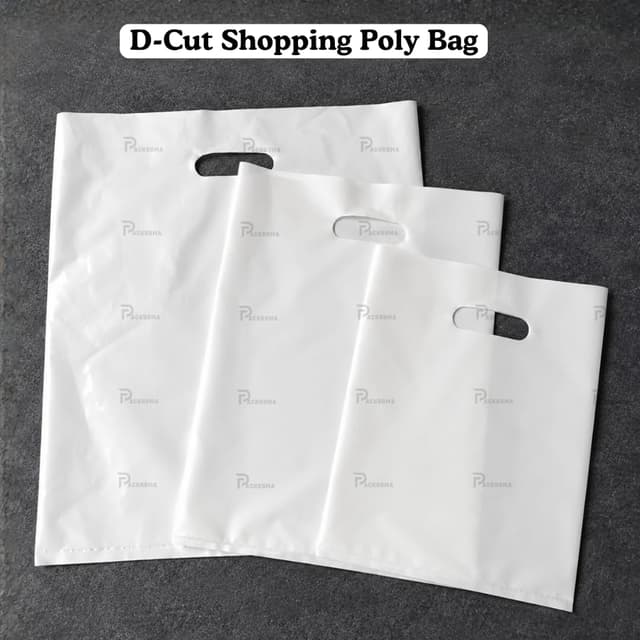 D-Cut Shopping Poly Bag – Durable Plastic Carry Bag for Shopping & Packaging