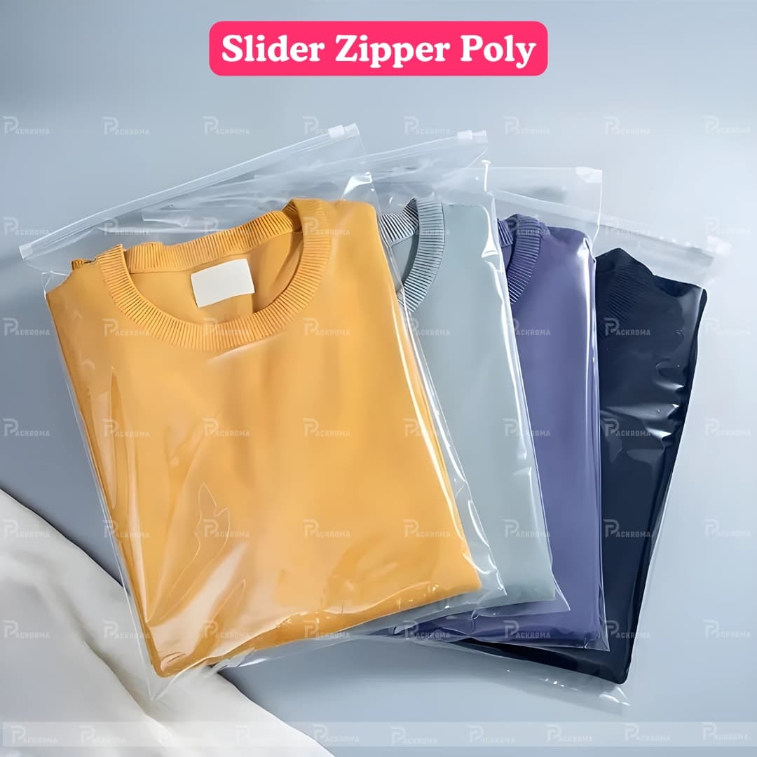 Transparent Slider Zipper Poly | Reusable Clear Clothes Packaging Bag