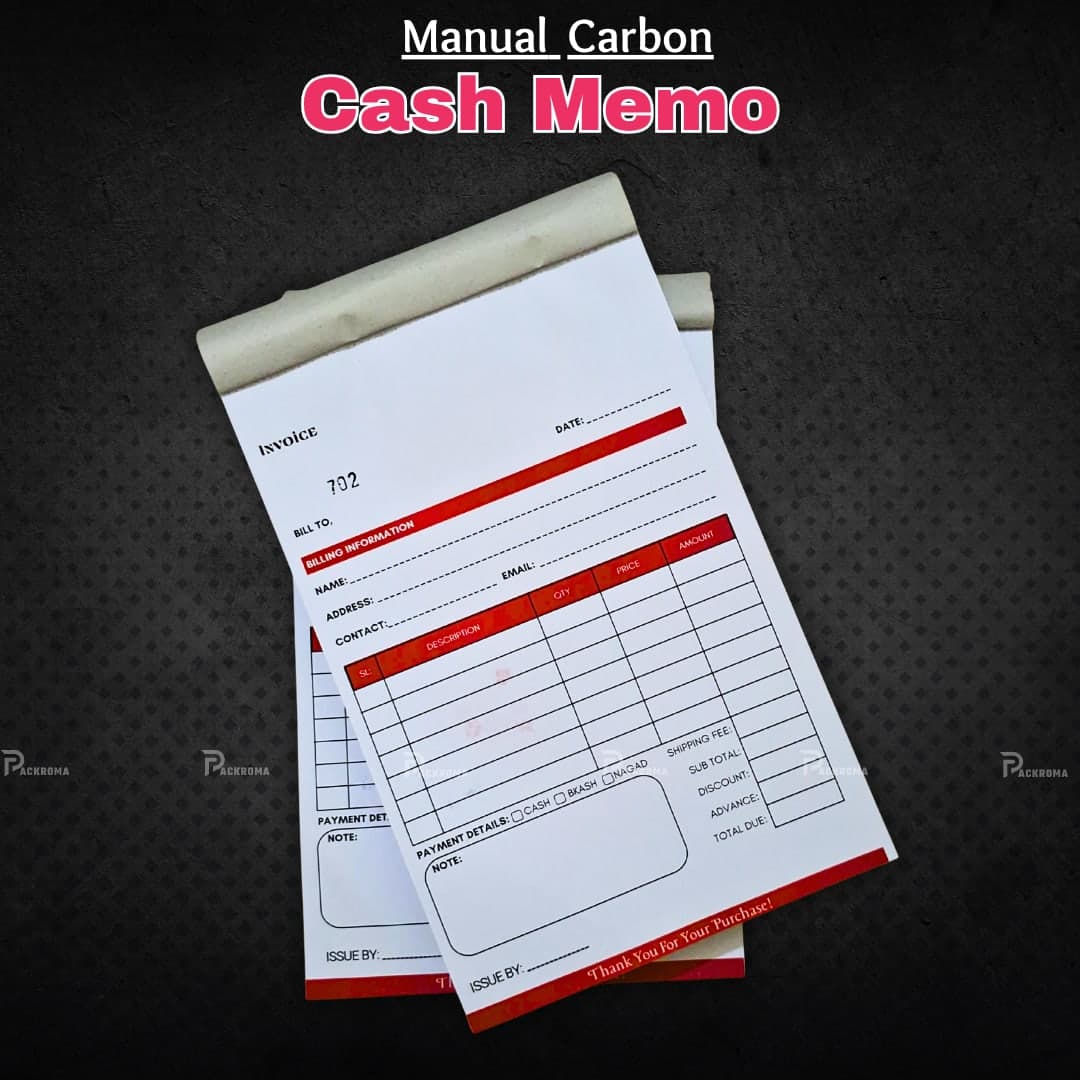 Manual Carbon Cash Memo Book – 200 Pages | 100 GSM Paper