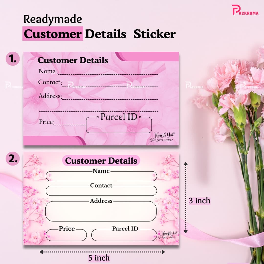 Readymade Customer Details Sticker (5" × 3")