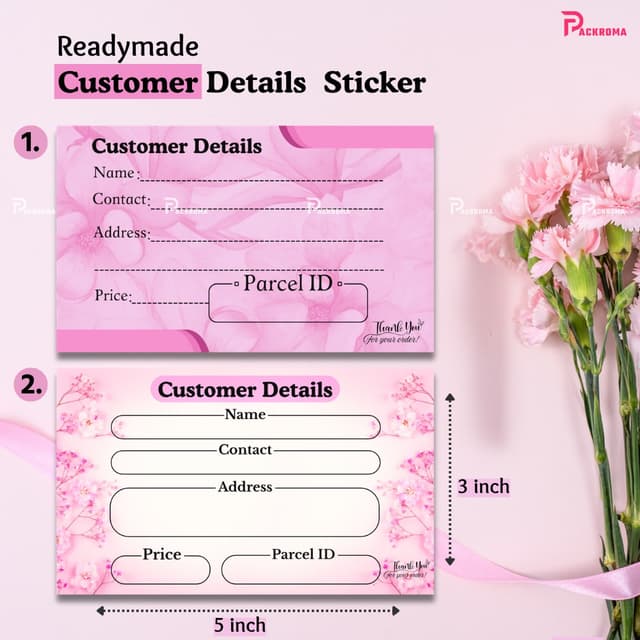 Readymade Customer Details Sticker (5" × 3")