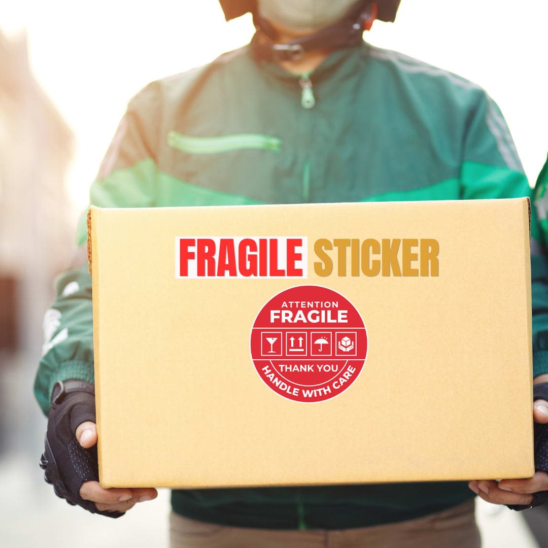 2.5 Inch Round Fragile Sticker | Handle with Care Shipping Label Bangladesh thumbnail 2