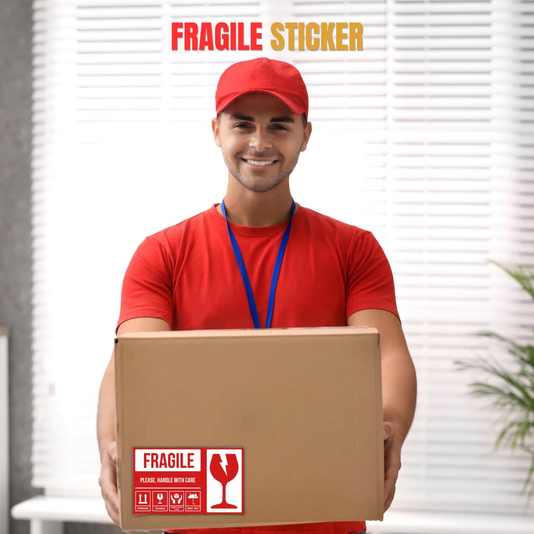 2×3 Inch Readymade Fragile Sticker | Handle with Care Shipping Label thumbnail 2