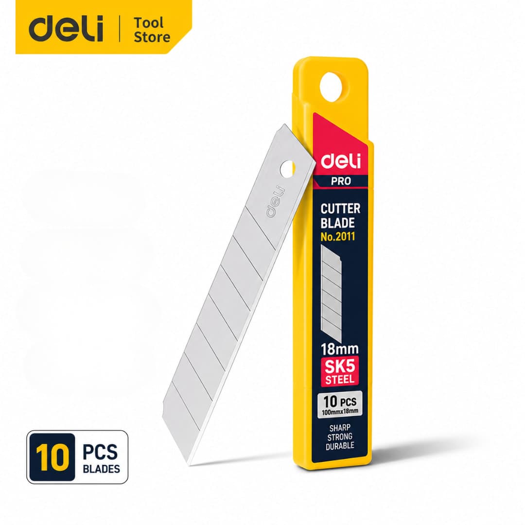 Deli PRO SK5 18mm Cutter Blade (10 PCS) | Heavy Duty Utility Knife Blades in Bangladesh