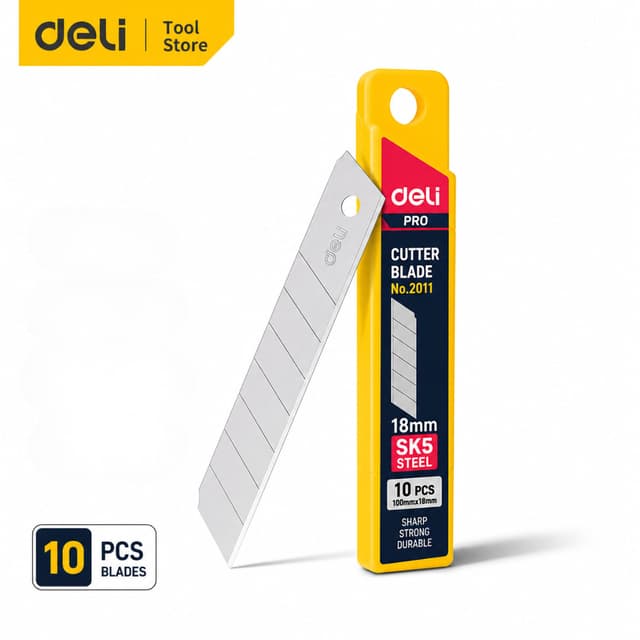 Deli PRO SK5 18mm Cutter Blade (10 PCS) | Heavy Duty Utility Knife Blades in Bangladesh