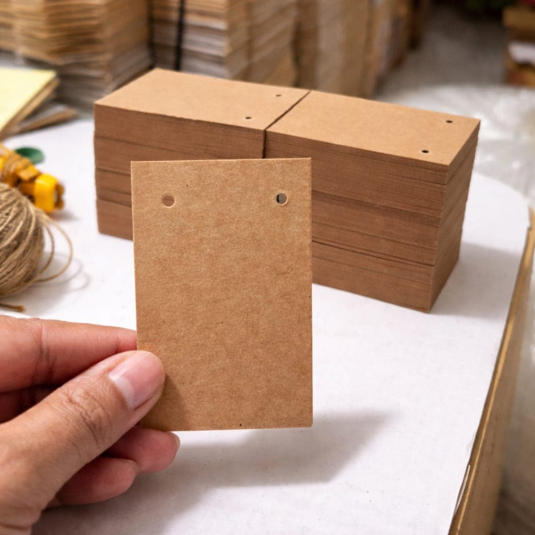 Brown Earring Card 2" × 3" | Kraft Jewelry Display Card for Earrings