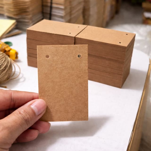 Brown Earring Card 2" × 3" | Kraft Jewelry Display Card for Earrings