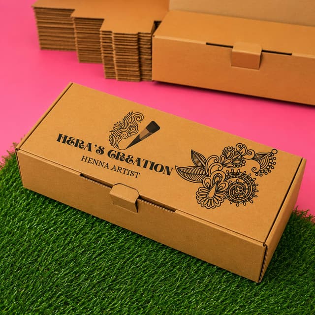 Custom Henna Box 8×2.5×2 Inch - MOQ 500 Pcs