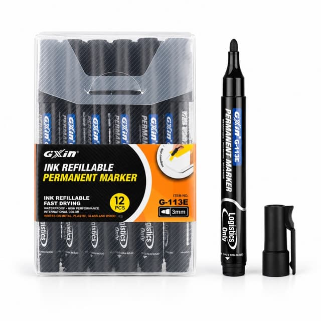 Gxin G-113E Permanent Marker Pen 3mm | Refillable Waterproof Marker in Bangladesh