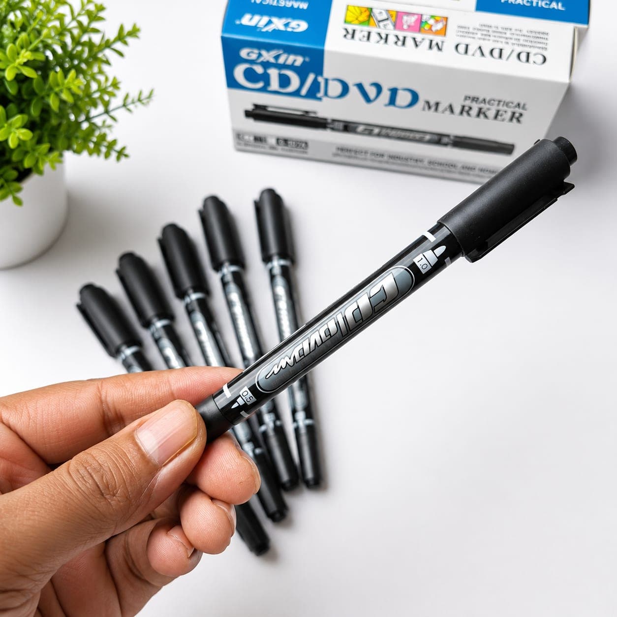 Gxin G-107A CD/DVD Permanent Marker Pen | Dual Tip Waterproof Marker in Bangladesh thumbnail 2
