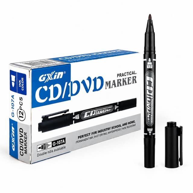 Gxin G-107A CD/DVD Permanent Marker Pen | Dual Tip Waterproof Marker in Bangladesh