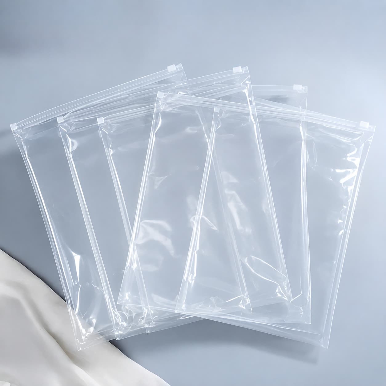 Transparent Slider Zipper Poly | Reusable Clear Clothes Packaging Bag thumbnail 2