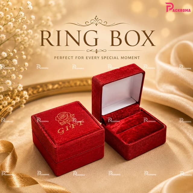 Red Ring Box 2"×2"×1.5" – Readymade Jewelry Packaging Box