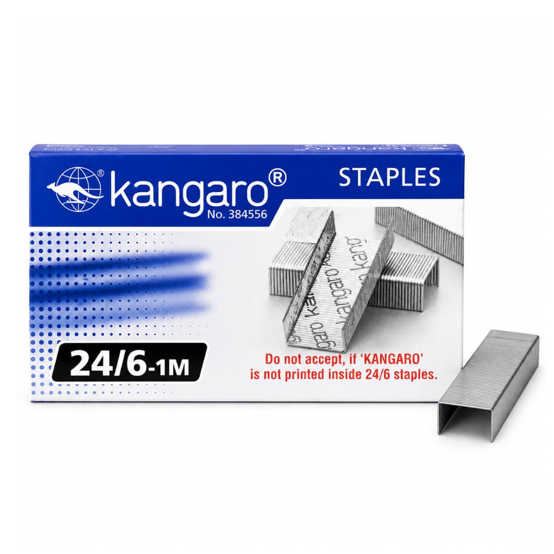 Kangaro 24/6 Staples (1000 Pins) | Premium Staple Pins for Office & School Use