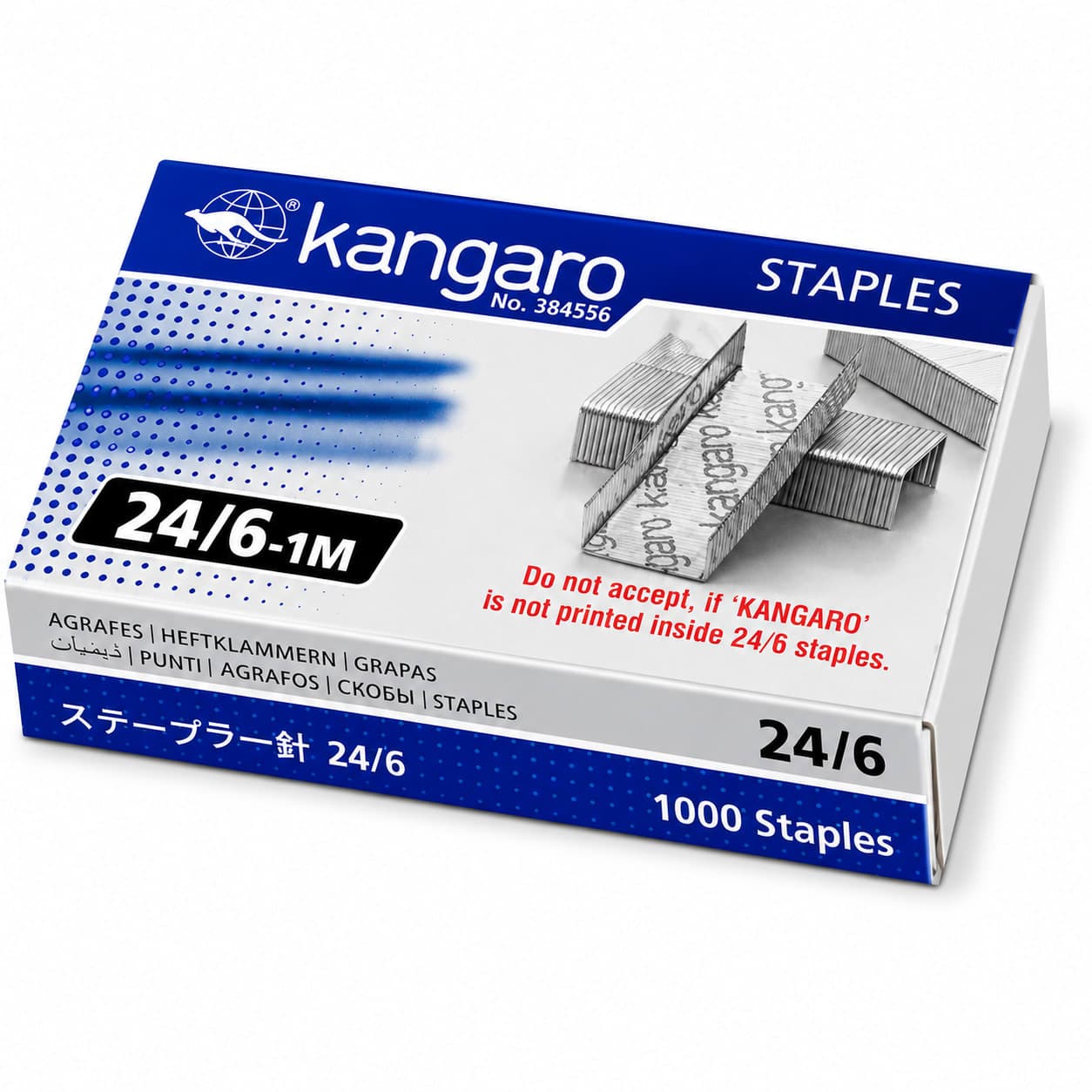 Kangaro 24/6 Staples (1000 Pins) | Premium Staple Pins for Office & School Use thumbnail 2