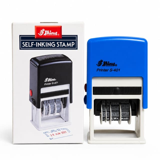 Shiny Printer S-401 Self-Inking Date Stamp | Adjustable Date Stamp