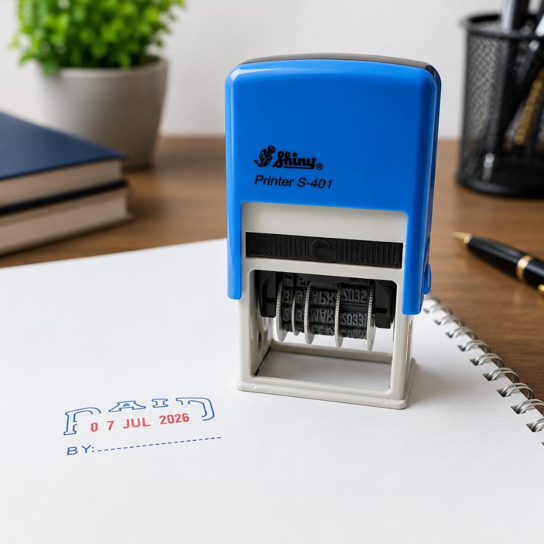 Shiny Printer S-401 Self-Inking Date Stamp | Adjustable Date Stamp thumbnail 2