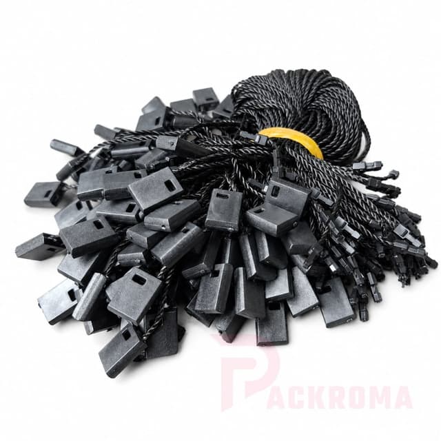 18 CM Black Hang Tag String Lock  |  Plastic Tag Fastener