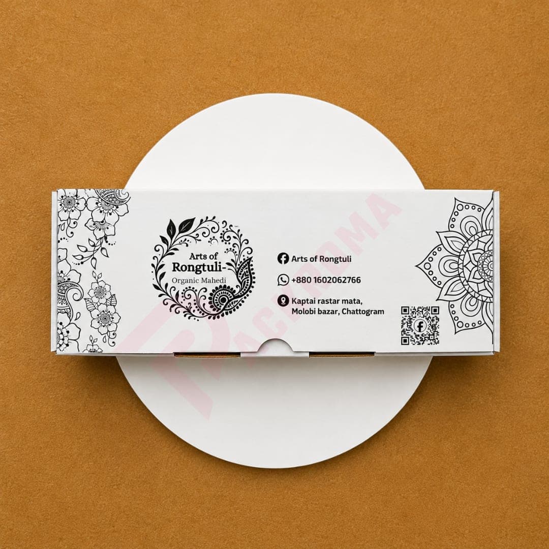 Customized Mehendi Box | 8" × 2.5" × 2" | 1-Color Screen Printing | MOQ 500 Pcs