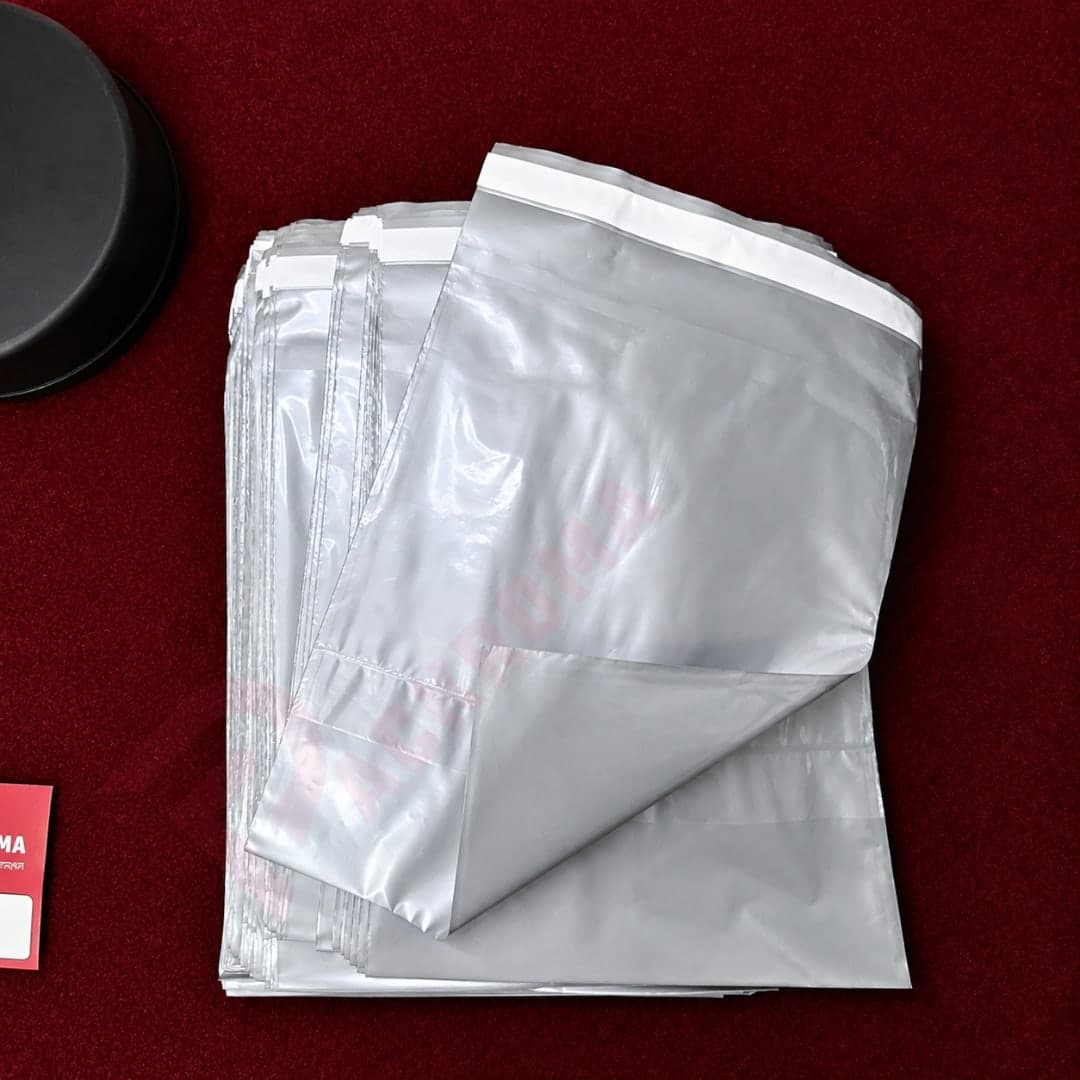 8" × 10" + 2" Silver Invoice Mailer Poly Bag | 12 Micron