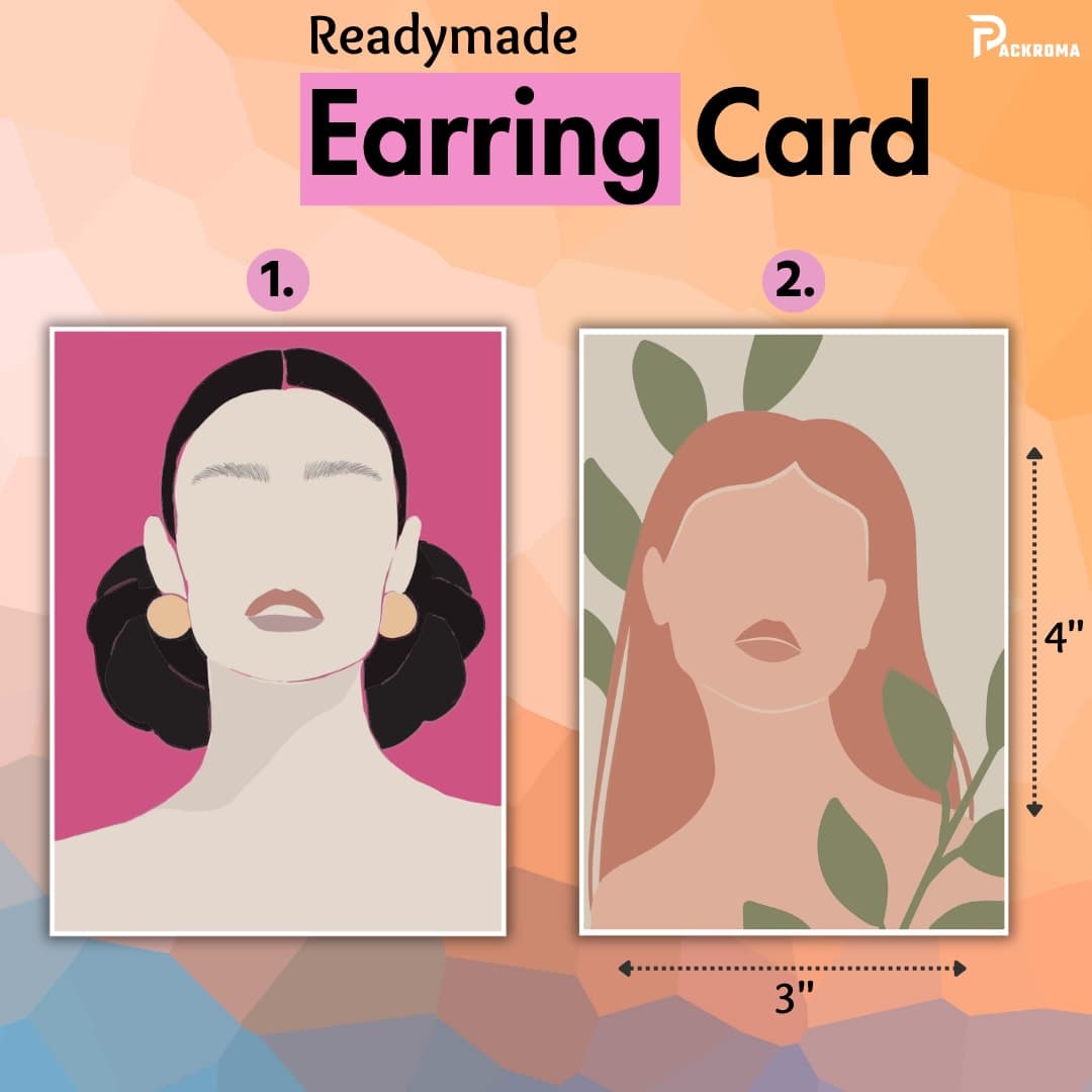 Readymade Earring Card 3x4 Inch | 300 GSM Jewelry Display Card in Bangladesh